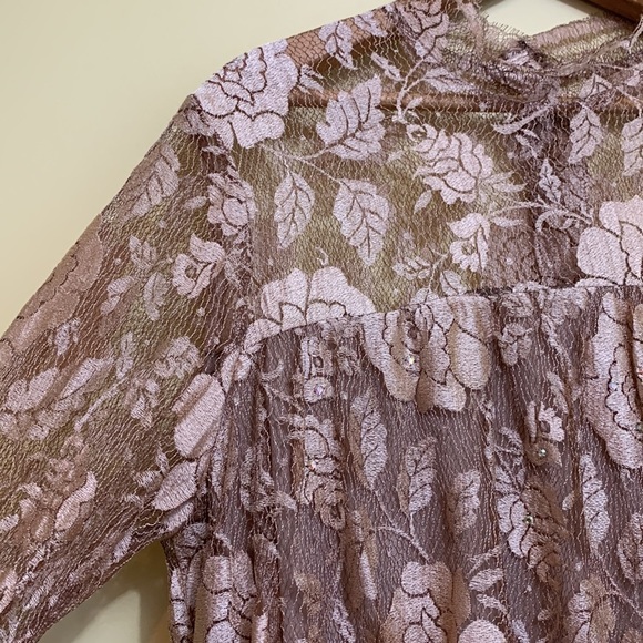 Rina DiMontella | Vintage Sequin French Lace 1920s Style Lace Tiered Dress 14 - Picture 7 of 17